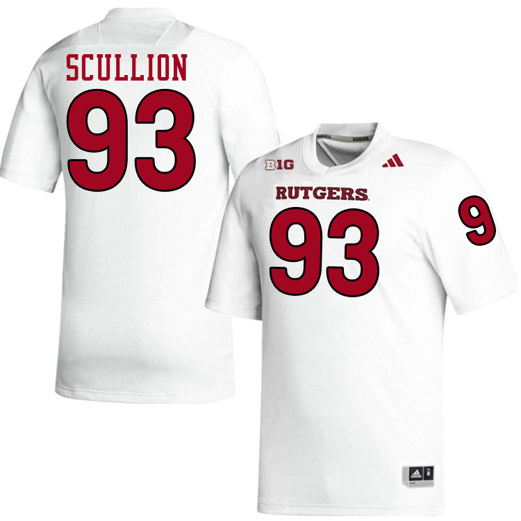Rutgers Scarlet Knights #93 Jack Scullion College Football Jerseys Stitched-White
